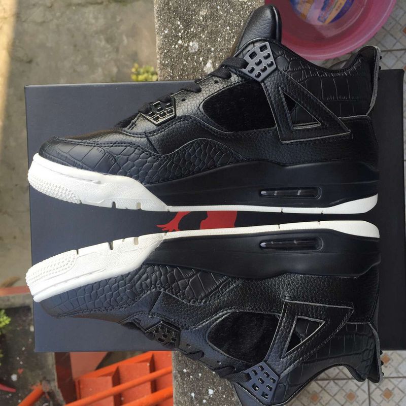 New Air Jordan 4 Black White Basketabll Shoes On Sale